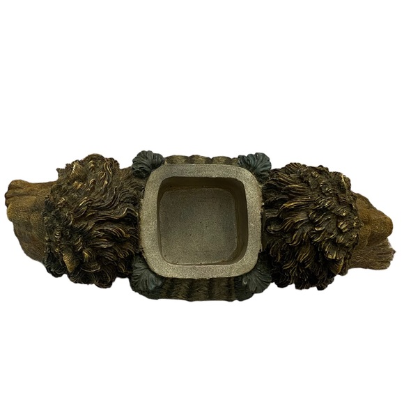 VTG Lion 2 Headed Resin Planter Pot Decorative 14" - Picture 7 of 9